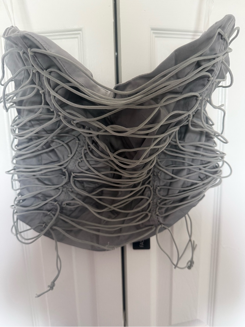 Fashion Nova Gray Corset Bustier Top